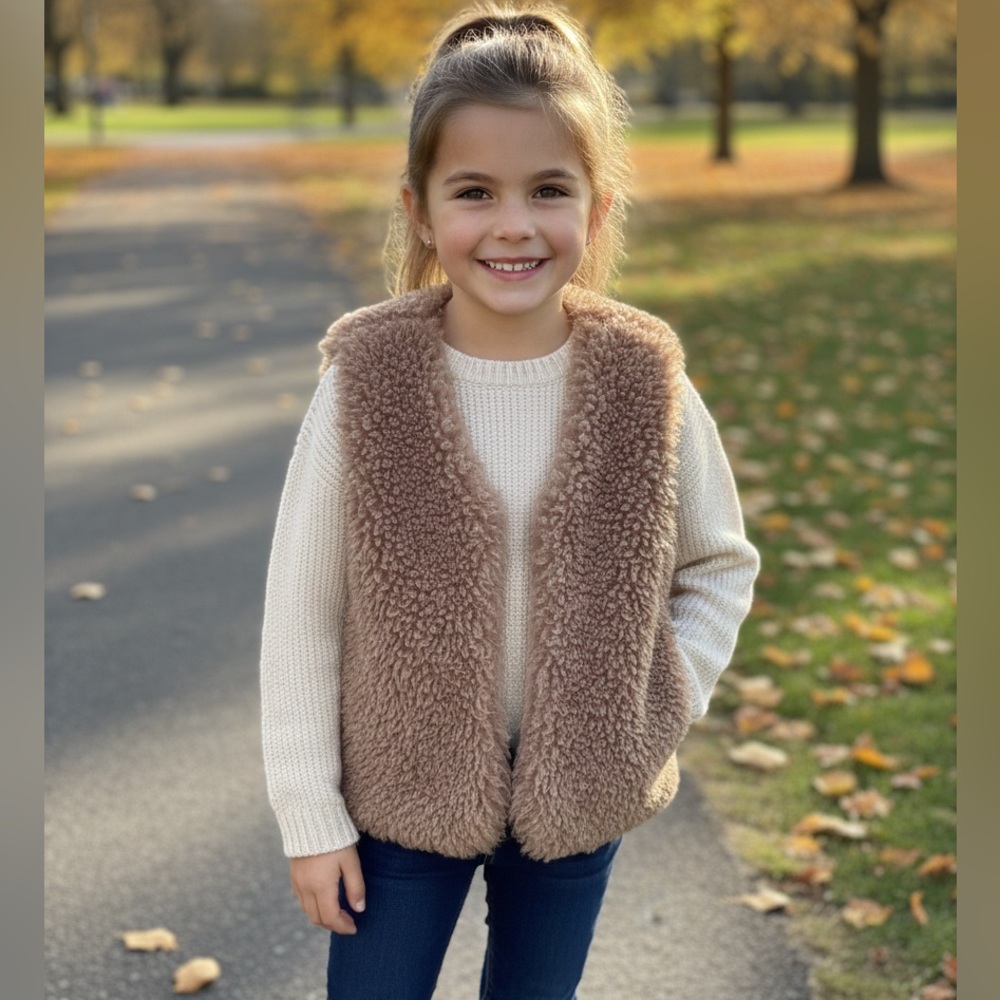 💙😻💙 Molo Girl's Hatcha Sherpa Vest, Size 128 (7-8) years old)
